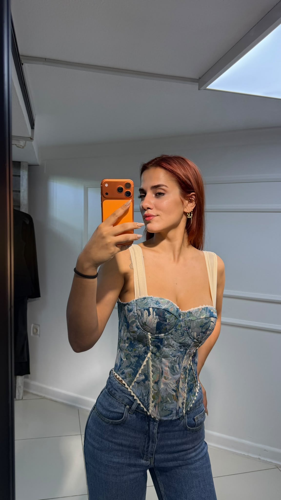 Çiçek Desen Arkadan Bağlamalı Büstiyer